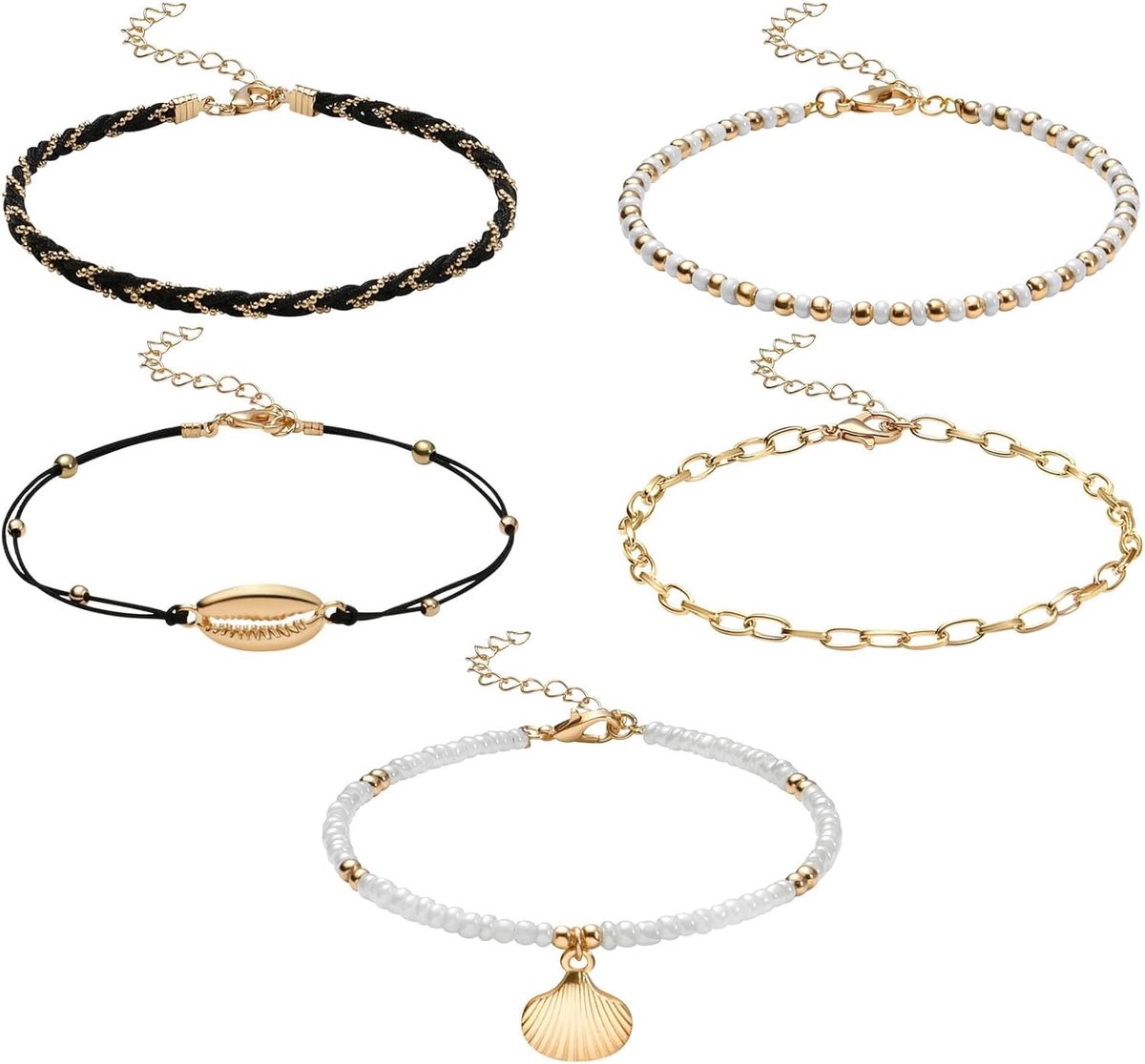 Enkelbandjes voor vrouwen - elastisch en verstelbaar - kleurrijke kralen - perfect voor een strandvakantie - ShopVlot