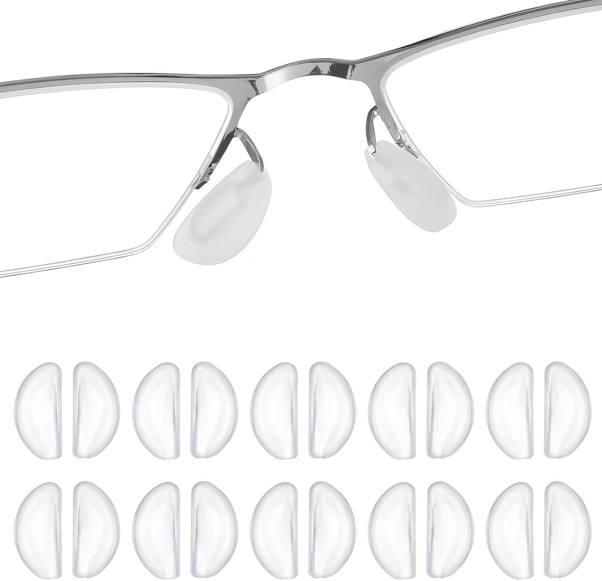 Silicone neuspadjes voor brillen - 20 stuks zacht en antislip - Vervangingspads voor comfort - ShopVlot