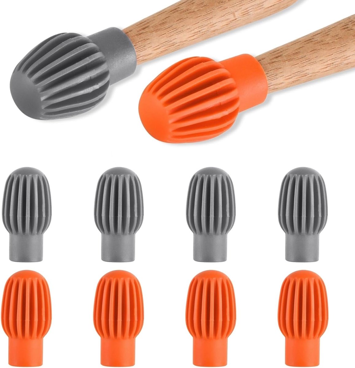SnelShoppen - 8 Stuks Drumdempers met Rubber Hamerkop - Stil Drumstok Accessoires - Duurzaam en Veilig Materiaal voor Buitenoefeningen en Drumpartijen
