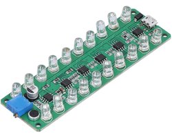 SnelShoppen - LED VU Meter Module met Omgekeerde Aansluitbescherming - Geluidsgevoelige Sensor voor Geluidsniveaus - Ideaal voor Feest, Muziek en Even