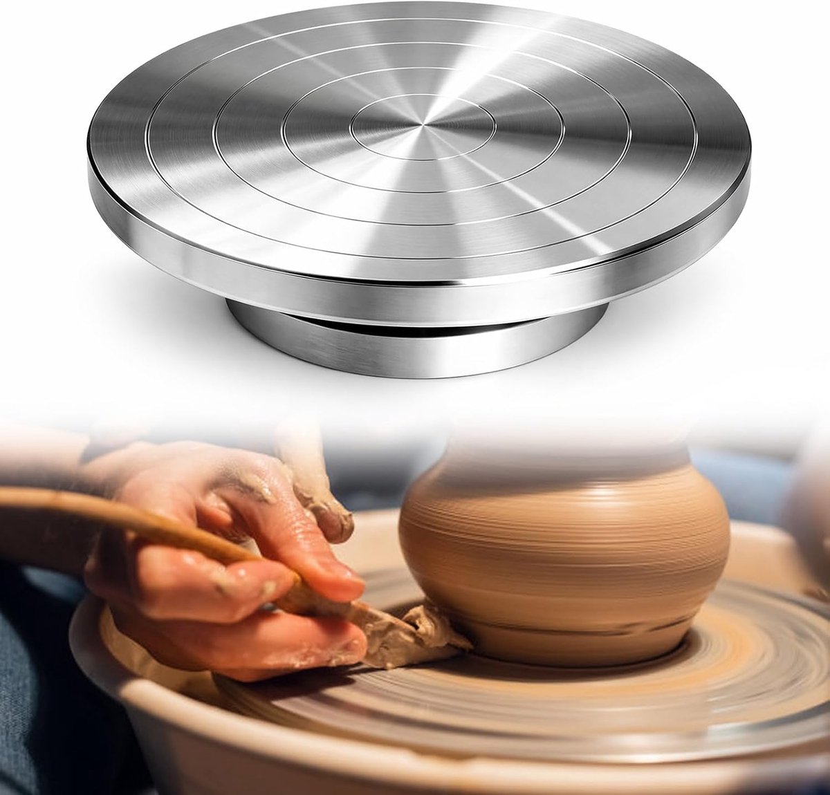 Draaibare pottenbakkersschijf 30 cm - aluminium draaischijf - antislip en 360° draaibaar - ShopVlot