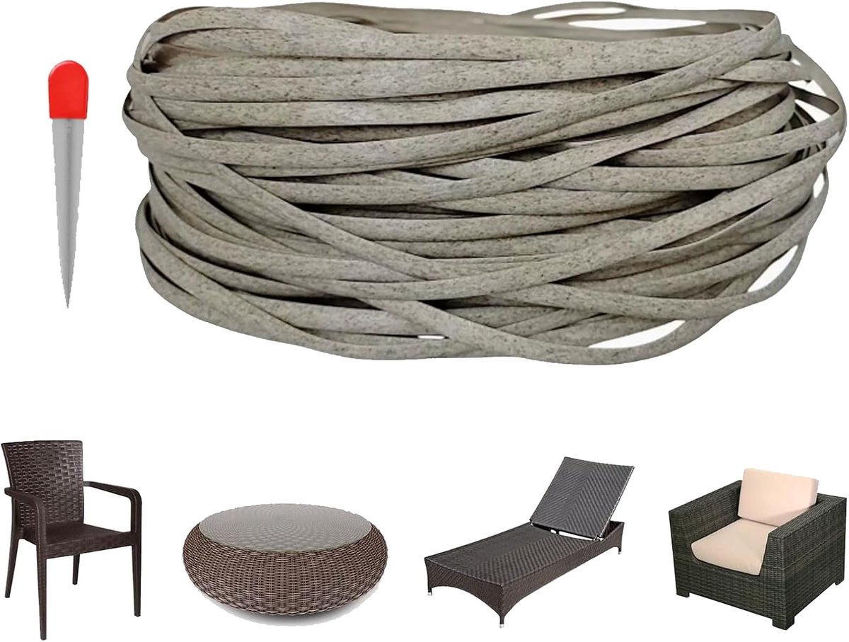 Reparatiemateriaal rotan 65 m - kunststof gevlochten - duurzaam vlechtwerk - ideaal voor tuinmeubelen - ShopVlot