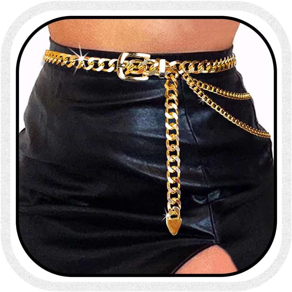 Belly chain meerlaags - zilver metaal - dikke body chains - trendy accessoire voor vrouwen - ShopVlot
