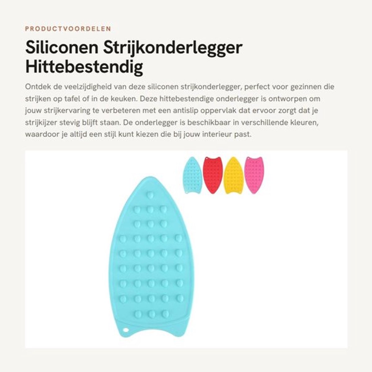 Strijkonderlegger Hittebestendig - Antislip - Siliconen - Afmetingen 27 x 14 cm - Geschikt voor Tafelgebruik - Stabiele Bescherming - Strijkmat