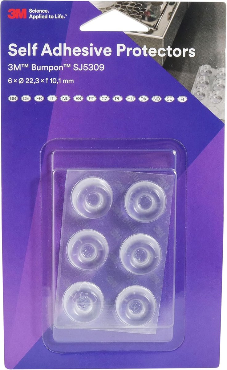 Bumpons 22.3 mm - Transparant - 6 Stuks - Ideaal als apparaatvoetjes of deurstopper - ShopVlot