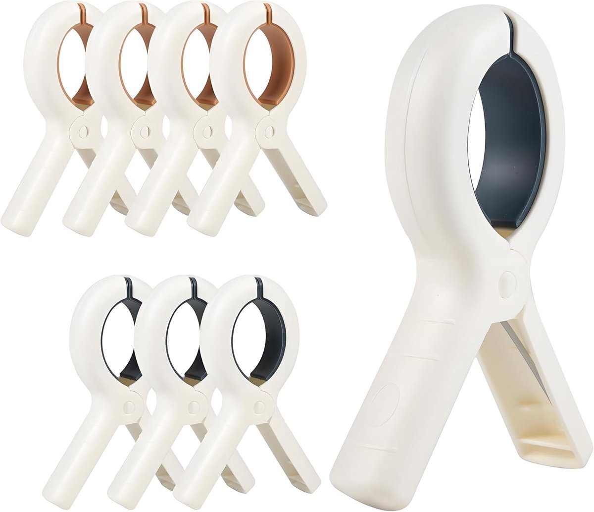 Grote knijpers 8 stuks - handdoekklemmen - sterk en duurzaam - ideaal voor strandstoelen - ShopVlot
