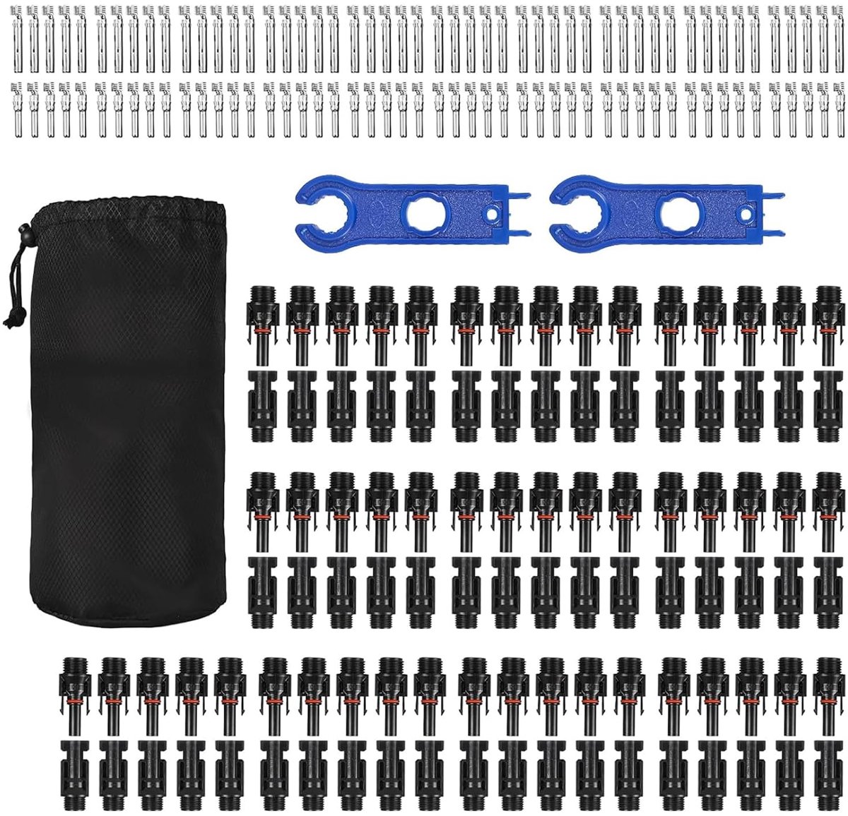 Solar plug set 50 paar - IP68 waterdicht - Voor 2.5/4/6mm² kabel - Compleet met accessoires - ShopVlot