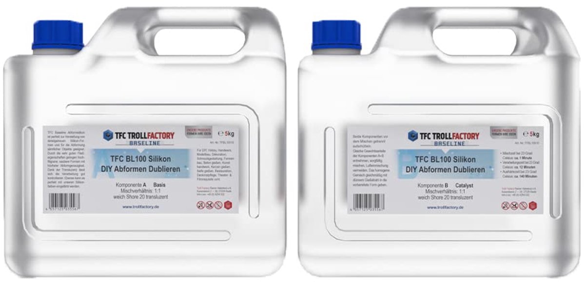 TFC Baseline 100 Silicone Moulding Silicone, Shore A 20, Mixing Ratio 1:1, Translucent, Medium Hard, Synthetic Resin - ShopVlot