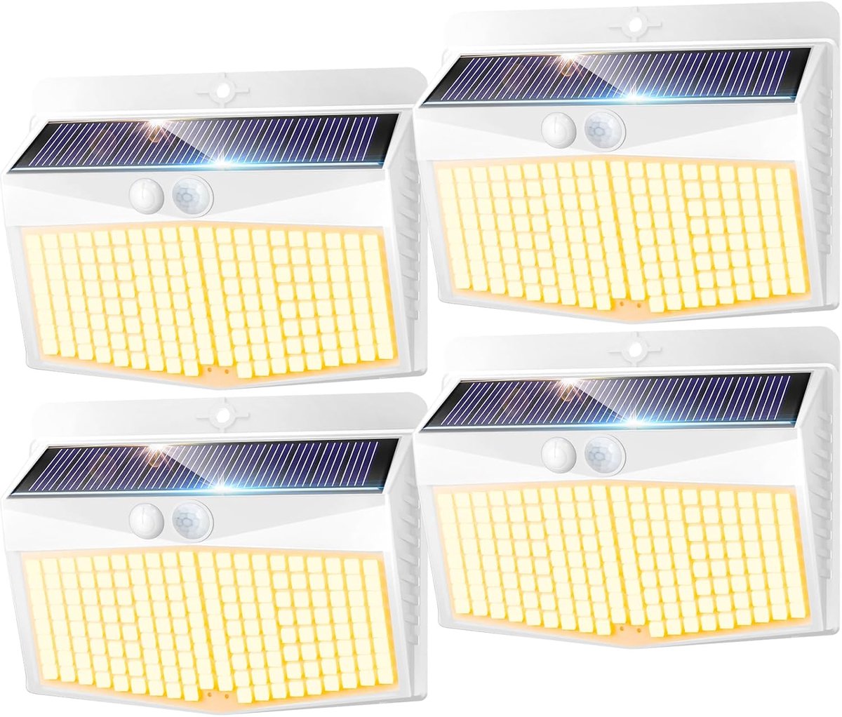 nifipy 168 LED Solar Light Outdoor Motion Sensor IP65 Solar Light Outdoor Solar Lights 4 Pieces Garden Light White - ShopVlot