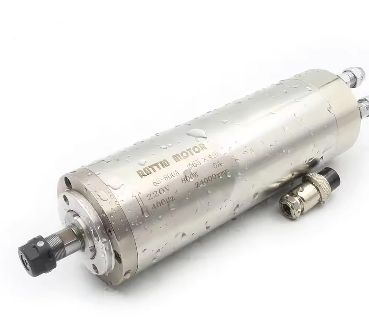 RATTMMOTOR 0,8 kW spindelmotor, 800 W, CNC-spindel, watergekoelde 65 mm, 220 V, waterdichte freesspindel 24000 RP 400 - ShopVlot
