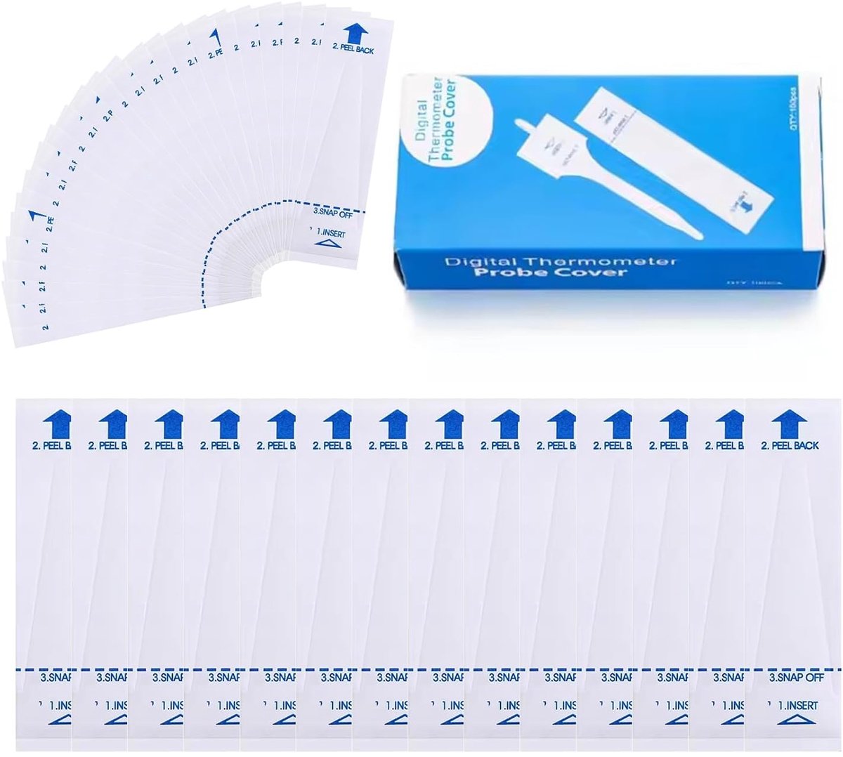 100 Pieces Thermometer Cases,Digital Thermometer Probe Covers,Digital Thermometer Probe Covers,Electronic Thermometer - ShopVlot