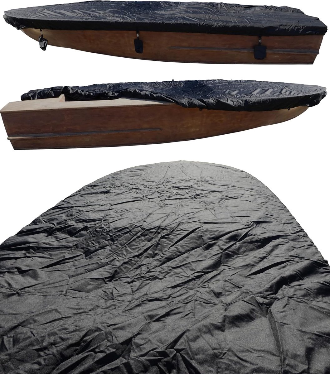 Boat Tarpaulin 600D Luxury Black - Size: 250-350 cm long x 140 cm wide - Universal boat sailing - ShopVlot