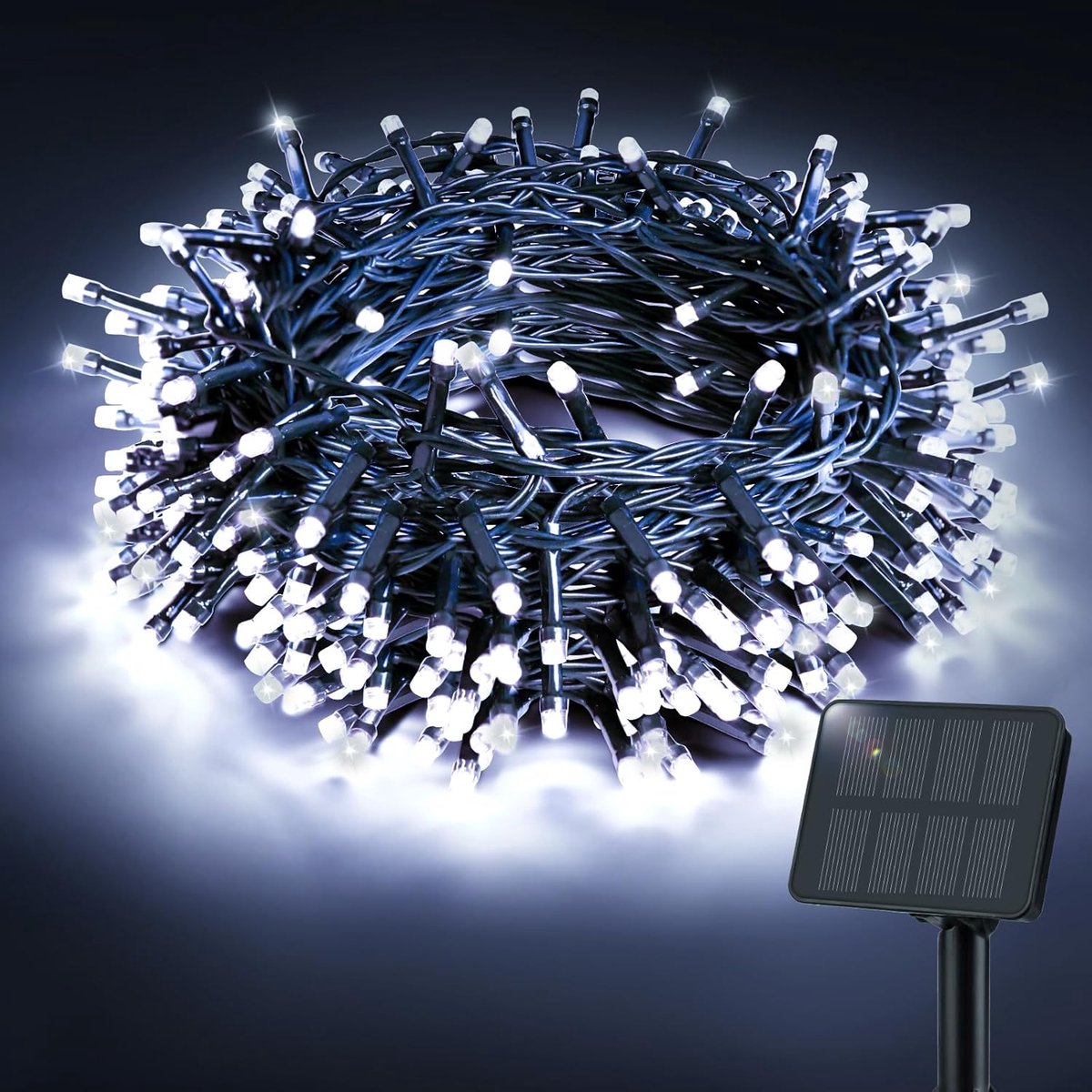 Solar Fairy Lights, 12 m, 120 LEDs, Weatherproof, 8 Modes, IP65 Waterproof, Solar Fairy Lights for Garden, Balcony - ShopVlot