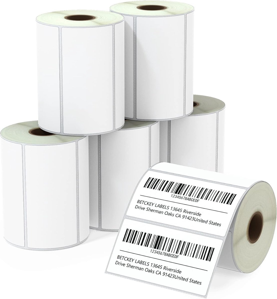 BETCKEY - 102mm x 51mm (4in x 2in) barcode shipping and multi-function thermal labels, 750 perforated labels per roll - ShopVlot