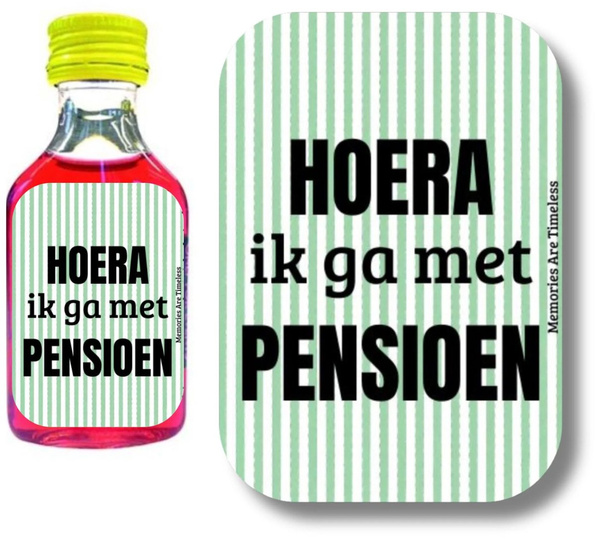 Pensioen Shotjes Etiketten | Hoera Ik Ga Met Pensioen | 30 Stickers | Traktatie Collega's | Memories Are Timeless