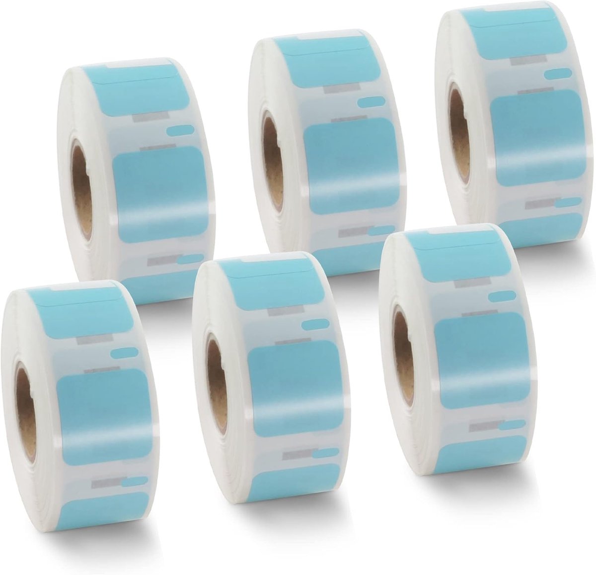 BETCKEY - 6 rolls of blue multipurpose labels (small) compatible with DYMO S0929120, 25mm x 25mm, 4500 coloured labels - ShopVlot