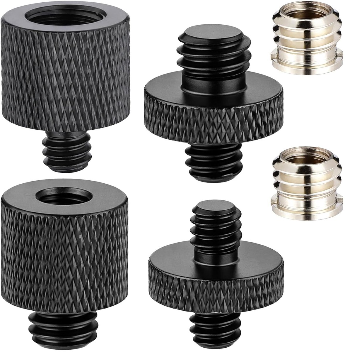 6 Stuks 1/4 naar 3/8 Inch Schroefadapter van Aluminium voor Camera, Microfoon en Lamp Statief