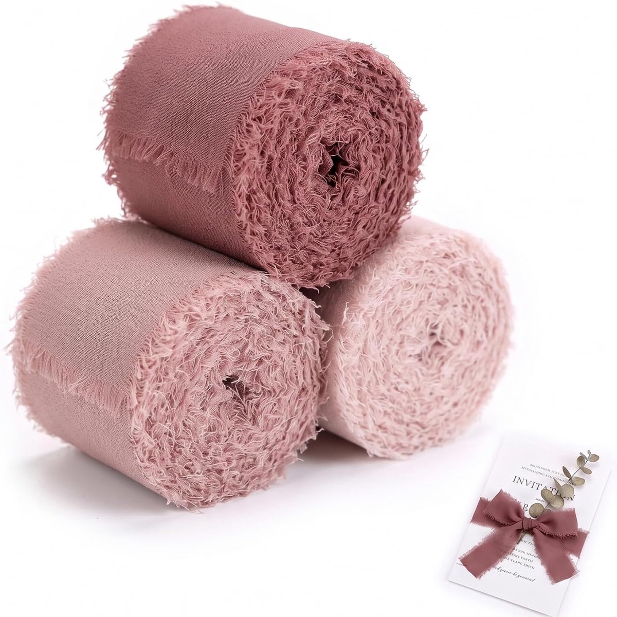 Chiffonlint 4 cm x 15 m - Handgemaakt - Roze tinten - Perfect voor bruiloften - ShopVlot