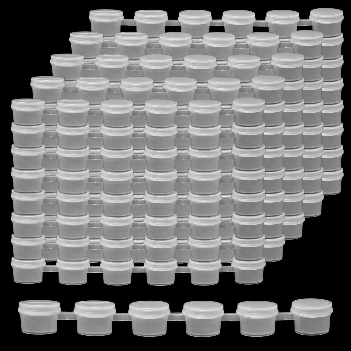 Mini kleurpotjes 240 stuks - pigmentcups met deksel - stevig en herbruikbaar - ideaal voor festivals - ShopVlot