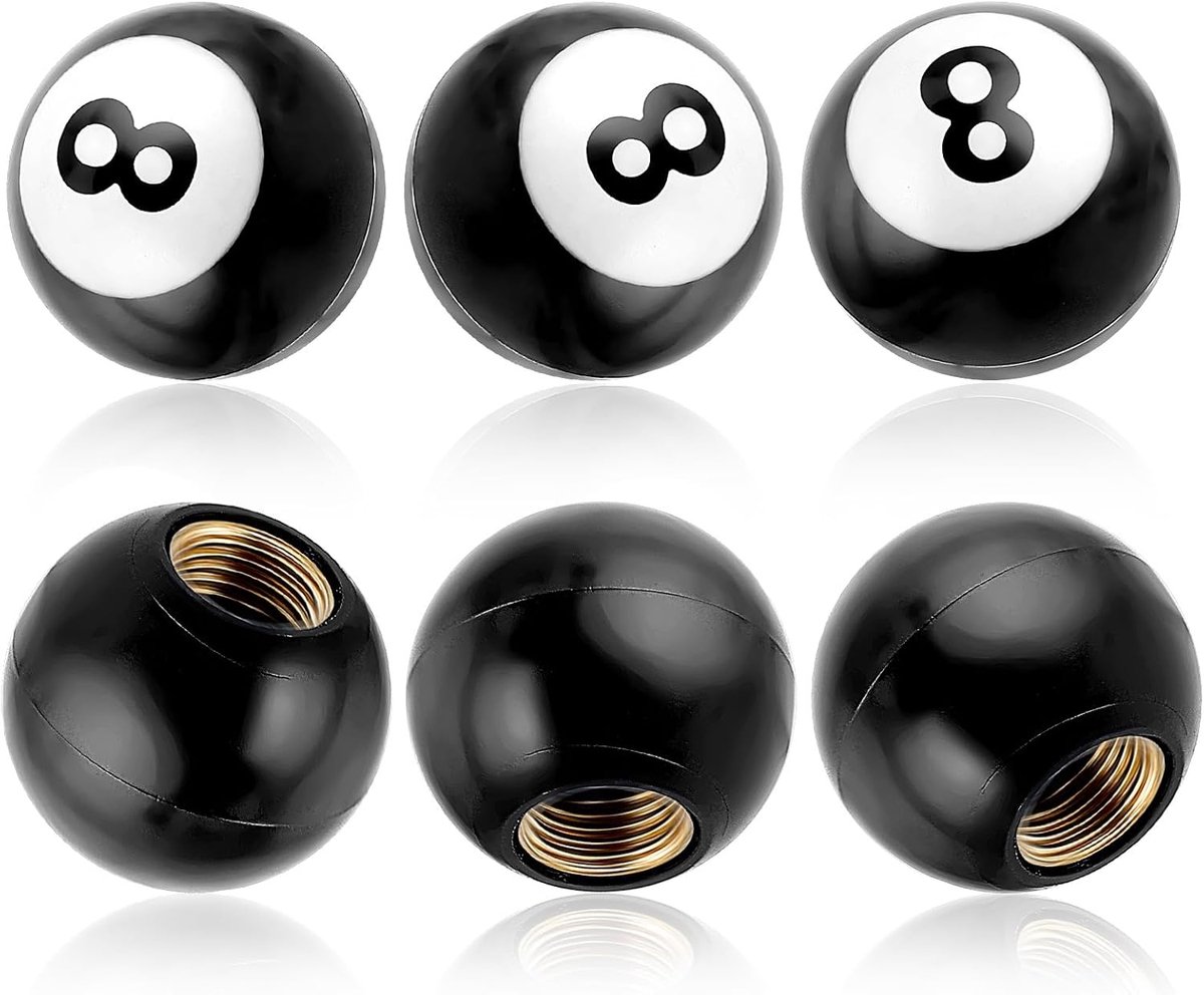 Billiard 8-Bal Ventieldoppen - Universele Ventieldoppen - Levenslange Lekvrij - Uniek en Speels Ontwerp - ShopVlot