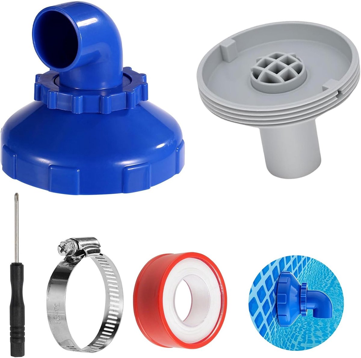 Zwembadmondstuk 360° draaibaar - inlaatmondstuk 32 mm - zwembadsproeierset - verbeter watercirculatie - ShopVlot