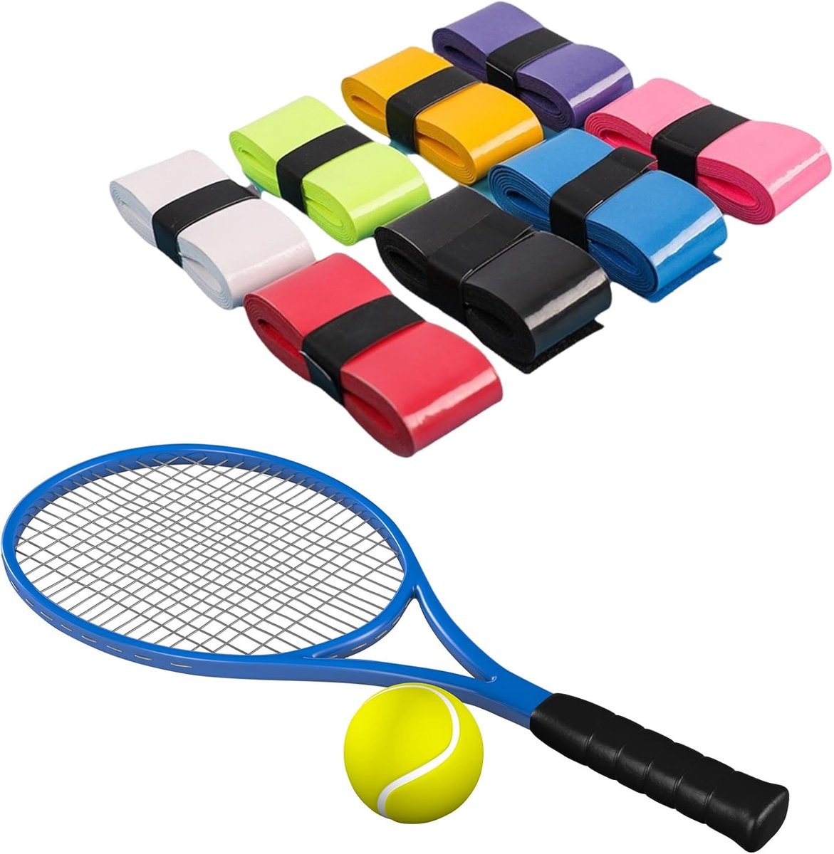 Badminton grip band set 8 stuks - PU materiaal - zelfklevend - comfortabel en duurzaam - ShopVlot