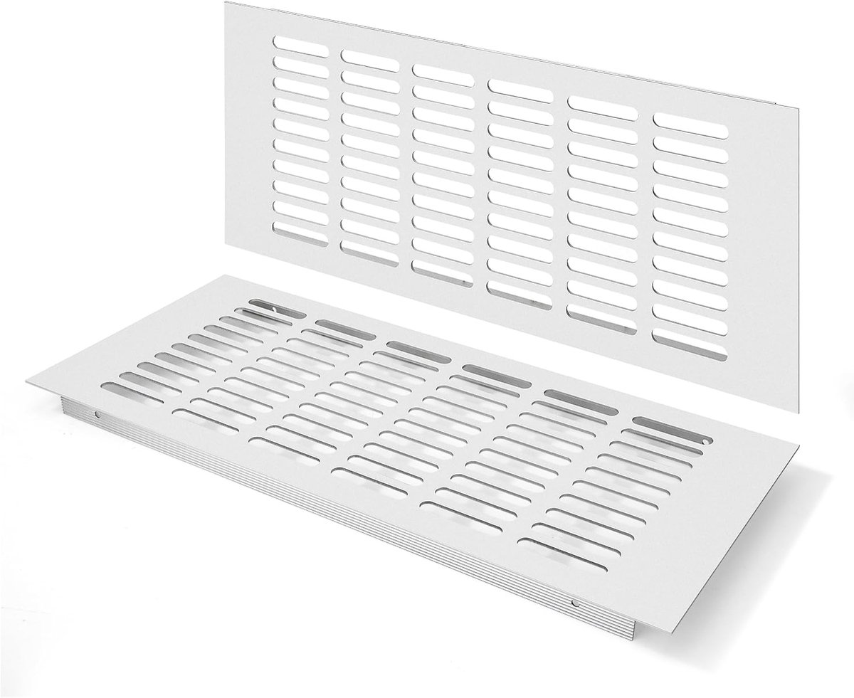 Ventilatie rooster 350 x 150 mm - aluminium - corrosiebestendig - ideaal voor kasten - ShopVlot