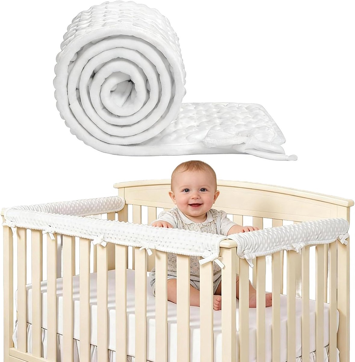 Babybed bumper set 3-delig - 128x18cm & 68x18cm - zachte polyester - bescherming tegen stoten - ShopVlot
