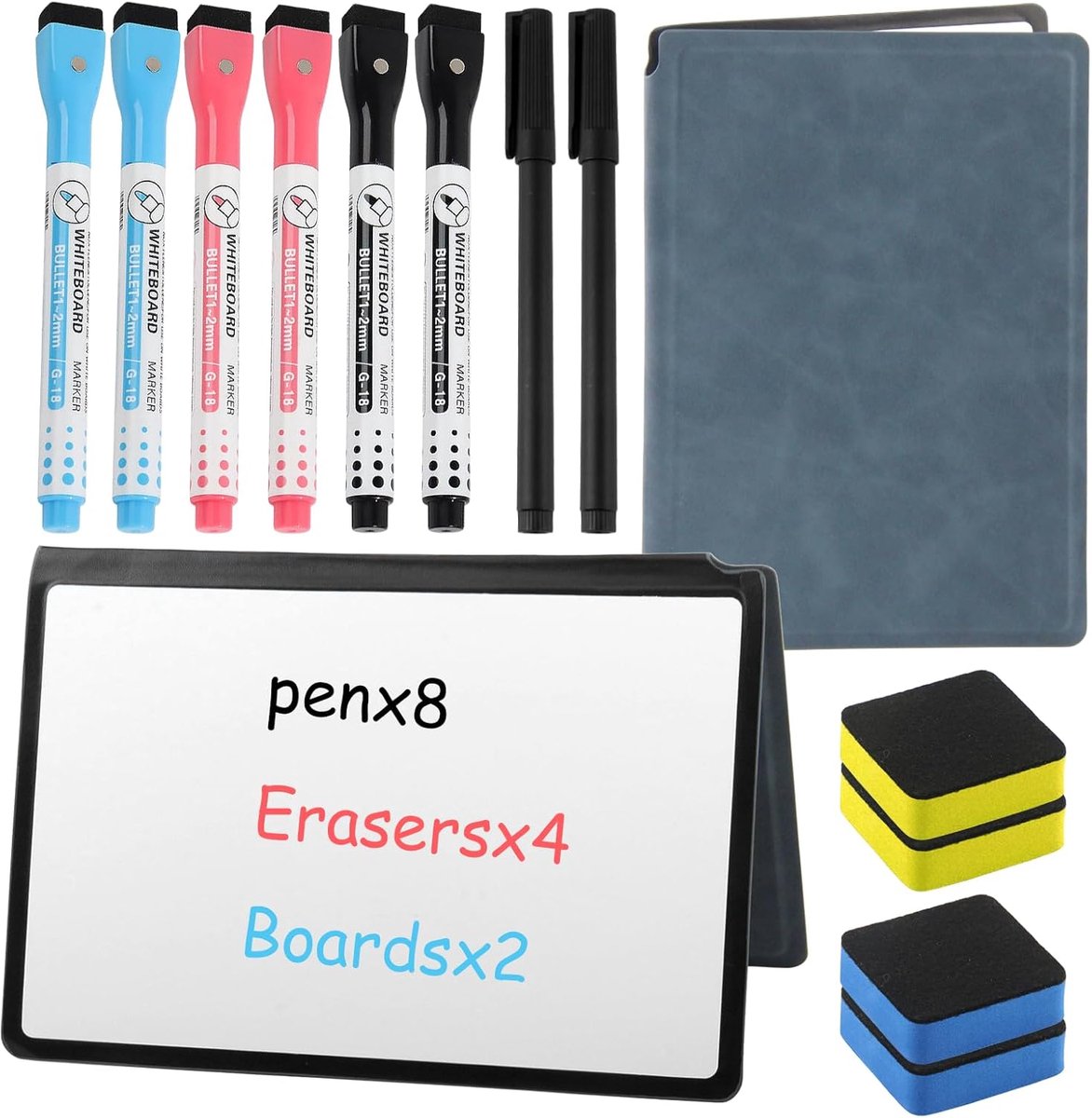 Pack of 2 A5 Whiteboard Small Portable Mini Wipeable Whiteboard - ShopVlot