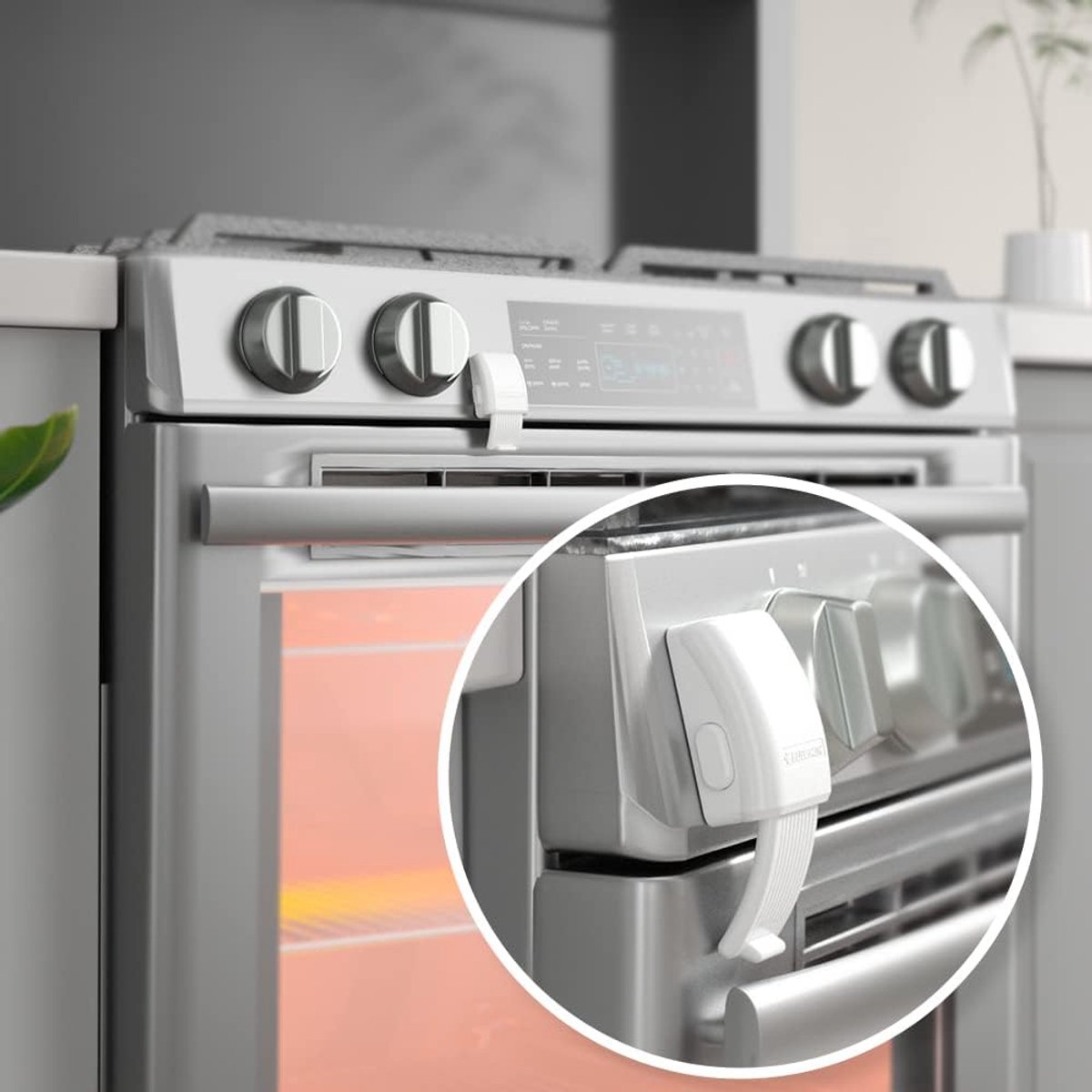 EUDEMON 1 Pack Updated Oven Front Lock, Child Safe Oven Door Lock, Easy to Install and Use Durable and Heat Resistant - ShopVlot