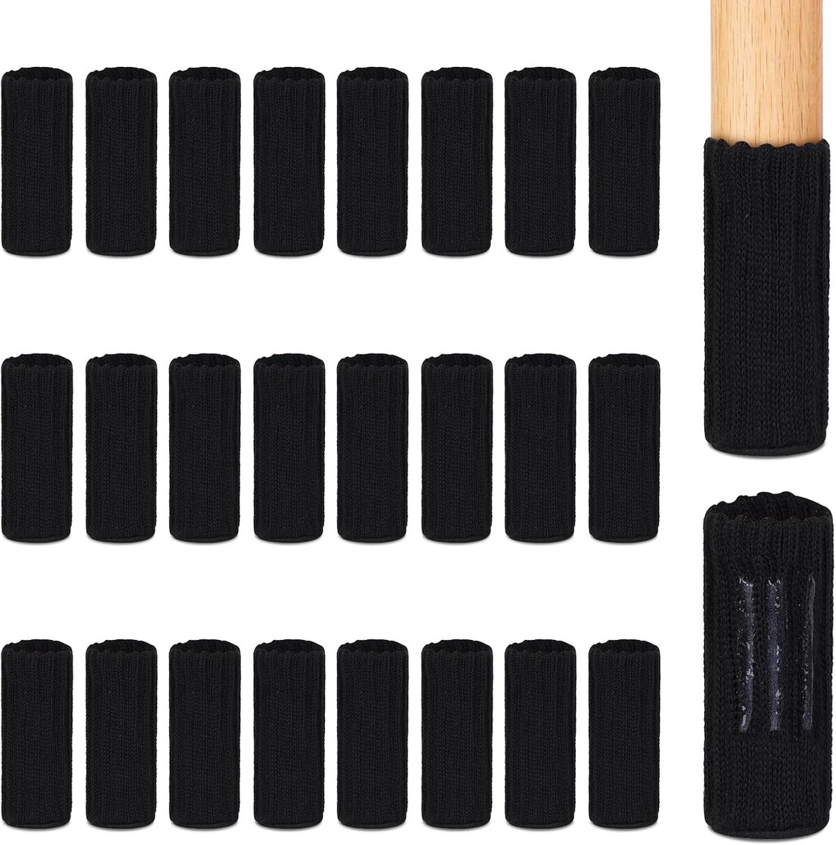 24 Pcs Chair Leg Protectors Felt Chair Leg Caps Elastic Furniture Socks Chair Leg Socks for Furniture Table Chair - ShopVlot
