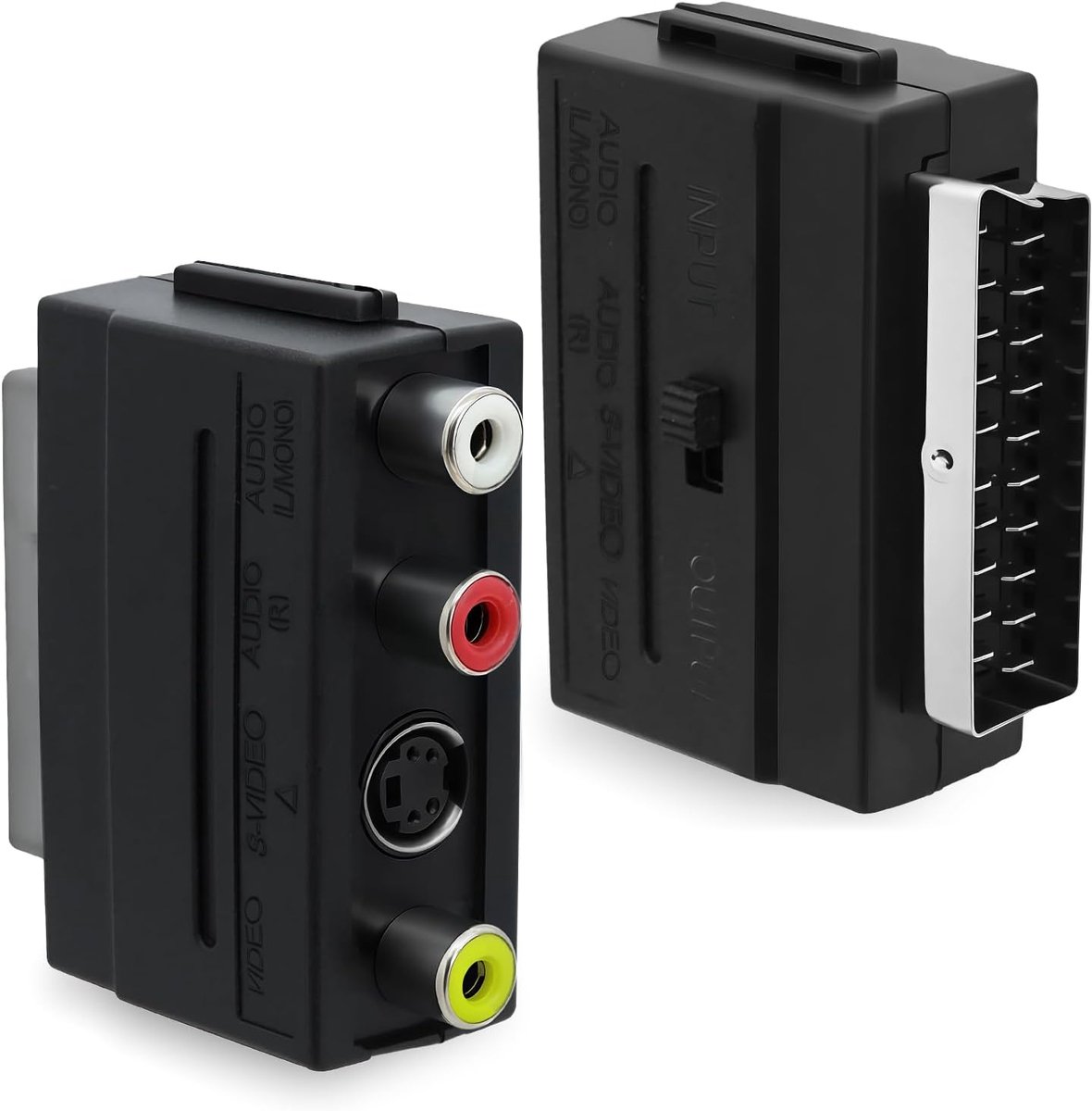Scart Adapter to 3 x RCA in Out + S-Video S-VHS AV Audio Video Adapter - ShopVlot