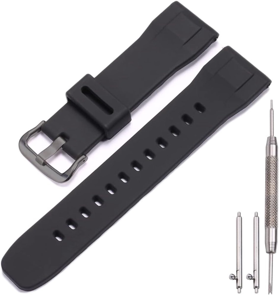 24 mm Quick Release Rubber Horlogeband Compatibel met Casio Pro Trek PRG-650Y PRG-600 PRW6600 Heren Vervanging Armband - ShopVlot
