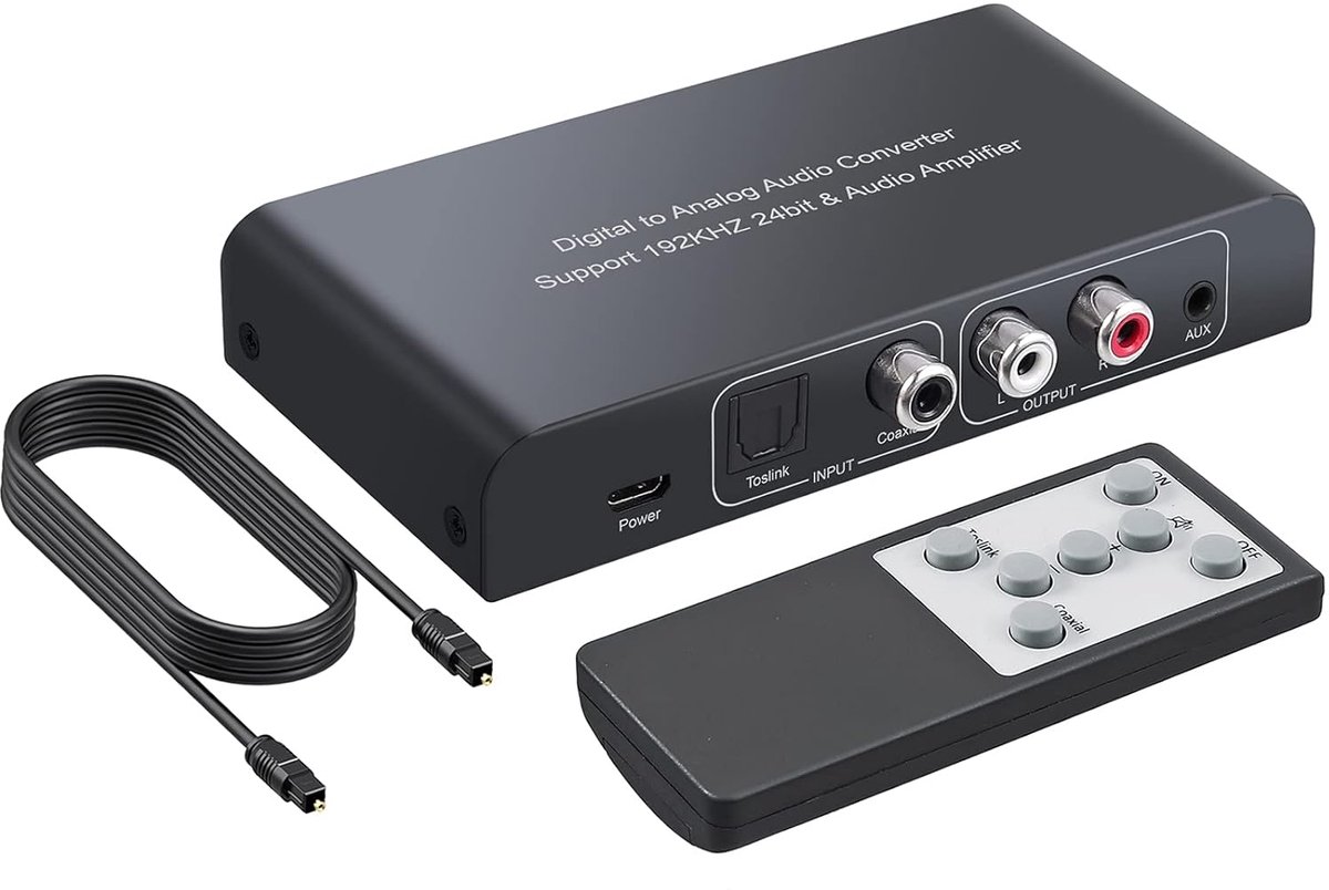 PROZOR DAC Convertisseur 192kHz Convertisseur Audio Numérique verse Analogique avec Télécommande Coaxial Numérique - ShopVlot