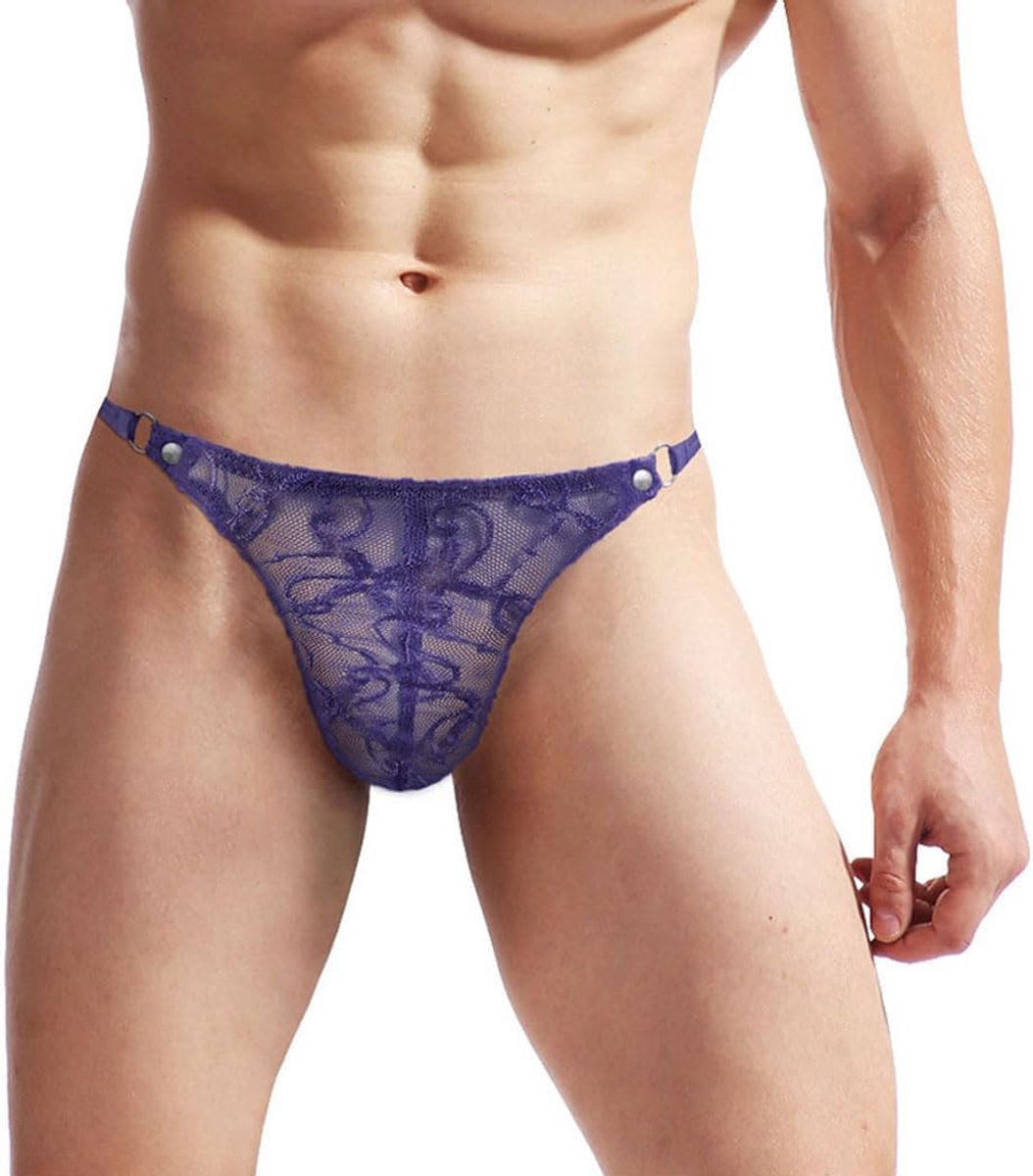 Heren G-String - One Size - Paarse Kant - Sexy Ondergoed voor Sport - ShopVlot