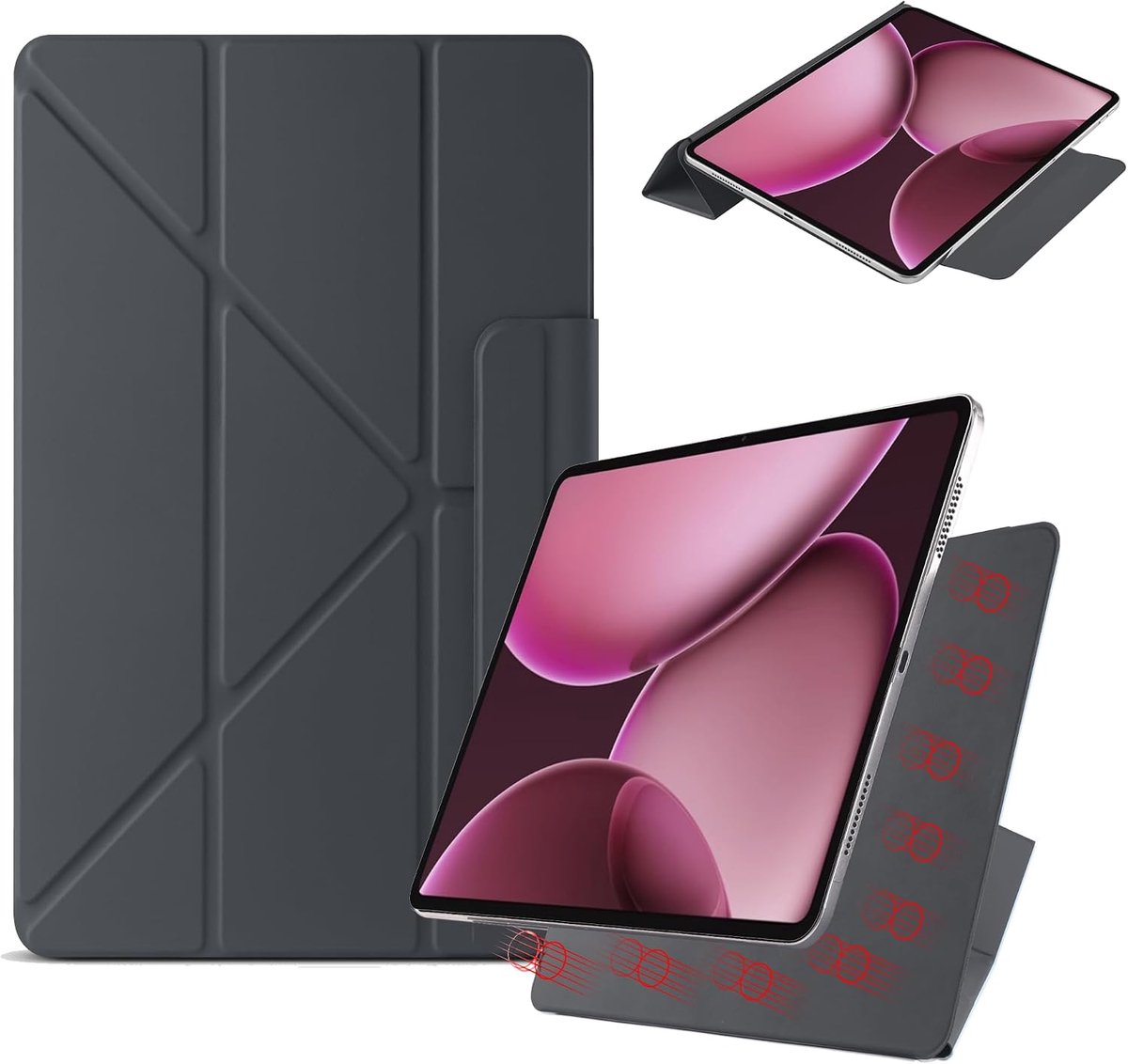 Protective case voor Honor Magic Pad 3 13.3 inch - kunstleer - met magnetische sluiting en standaardfunctie - ShopVlot