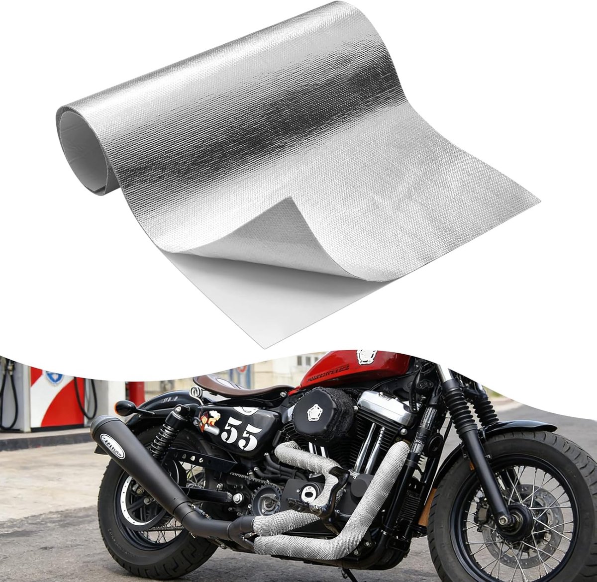Aluminized Heat Protection Mat, Heat Protection Mat, Self-Adhesive Backing, Adhesive Backing, Aluminium Fiberglass - ShopVlot