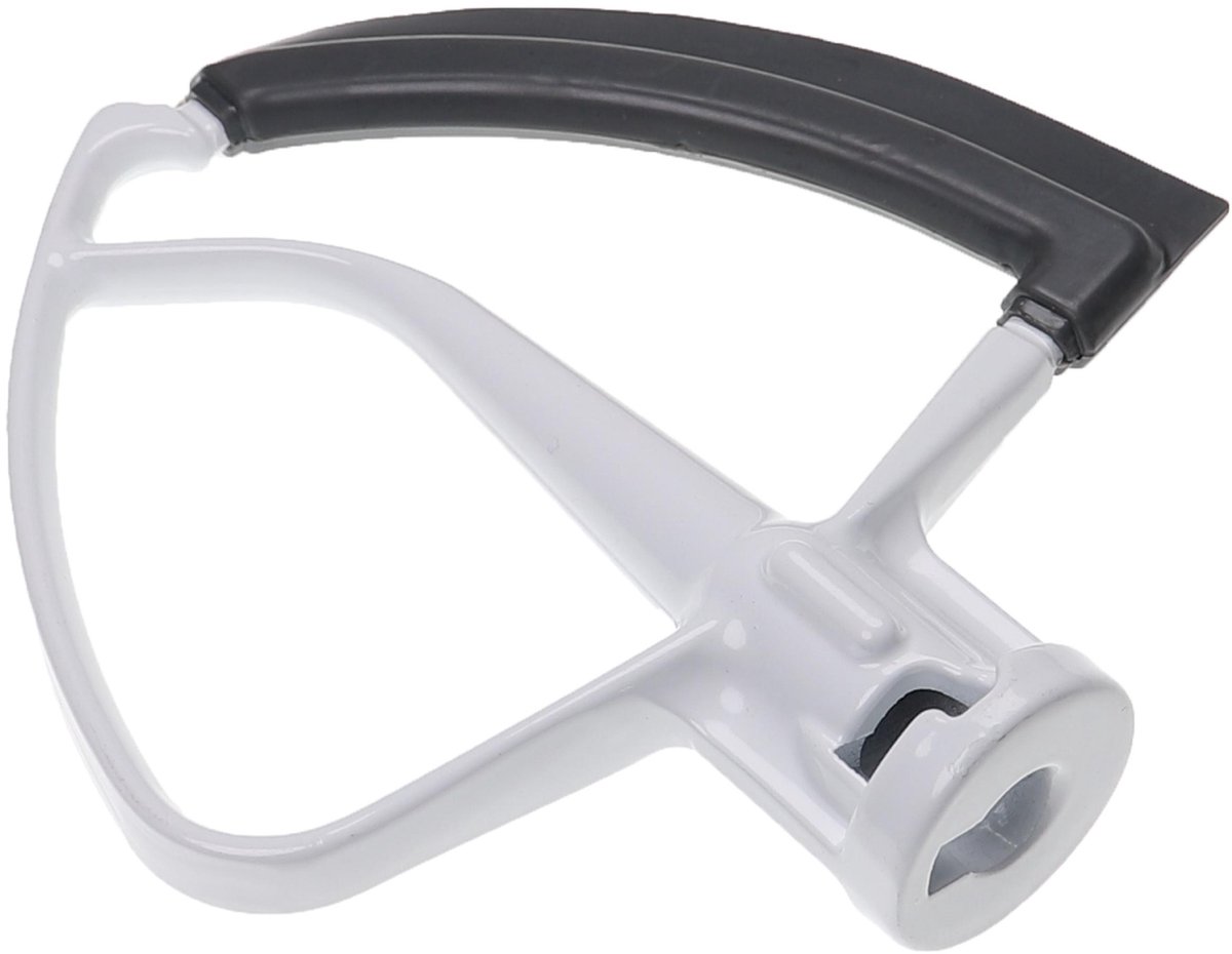 vhbw Platte klopper vervanging voor KitchenAid 5KFE5T staande mixer - Flexibele klopper, aluminium/polyamide/rubber, zwart-wit
