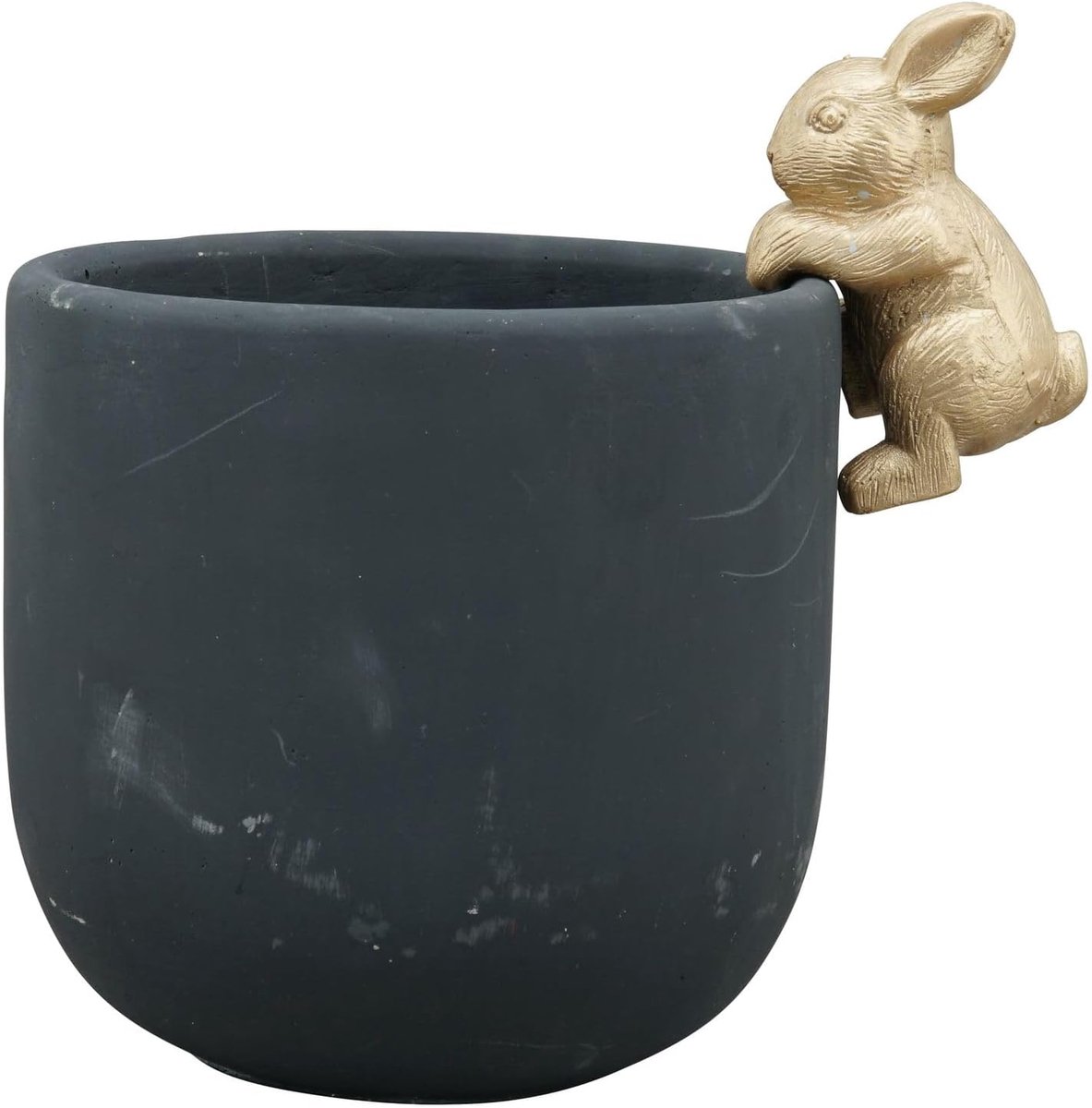 Pot Aurum - black/gold - cement - 11x11x11cm - ShopVlot