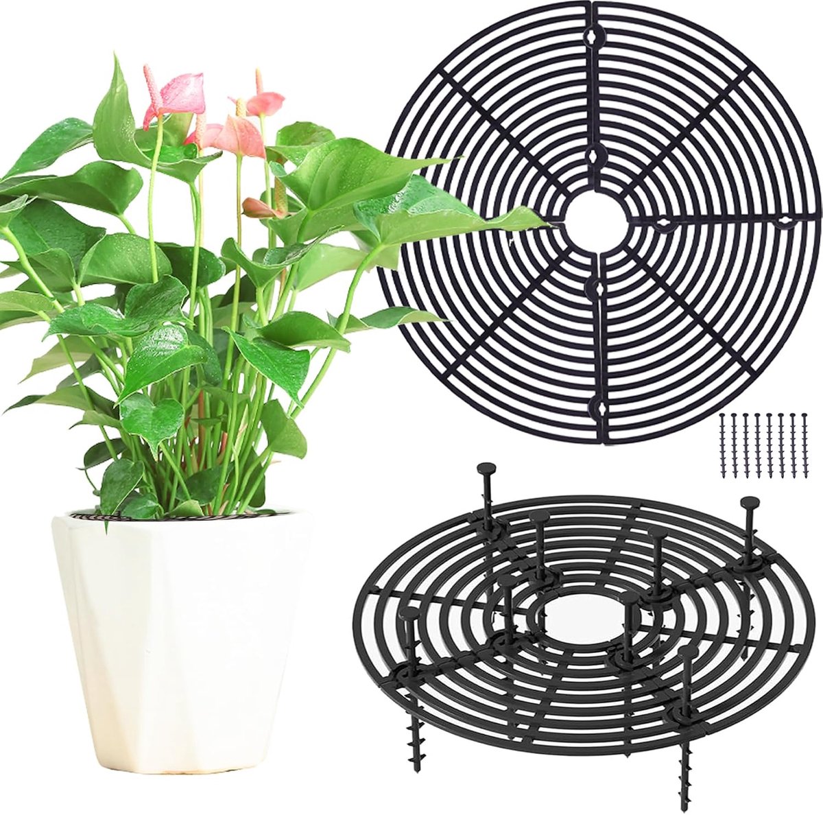 Pack of 2 flower pot grid, 30 cm, flower pot protection, cat, cuttable plant protection grid, garden cover, protects - ShopVlot