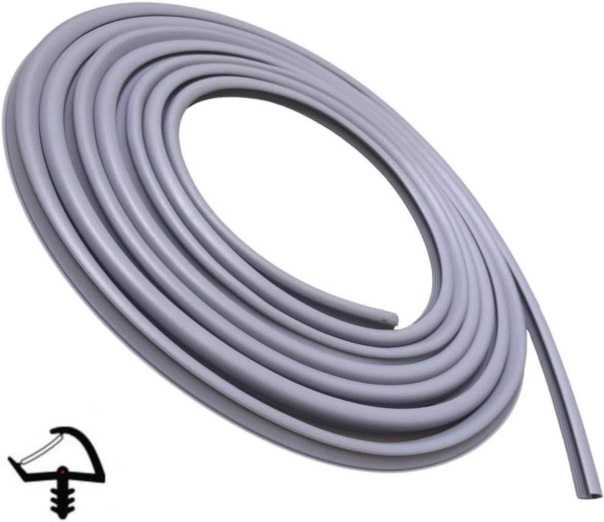 Premium door seal in grey - 5 m length for perfect insulation (grey) - ShopVlot