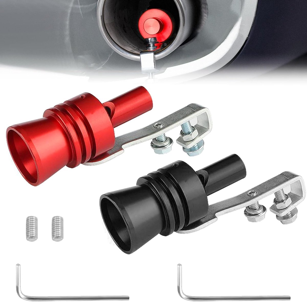 Turbo Sound pijpen voor uitlaat - aluminium - 2 stuks - versterkt motorgeluid - ShopVlot