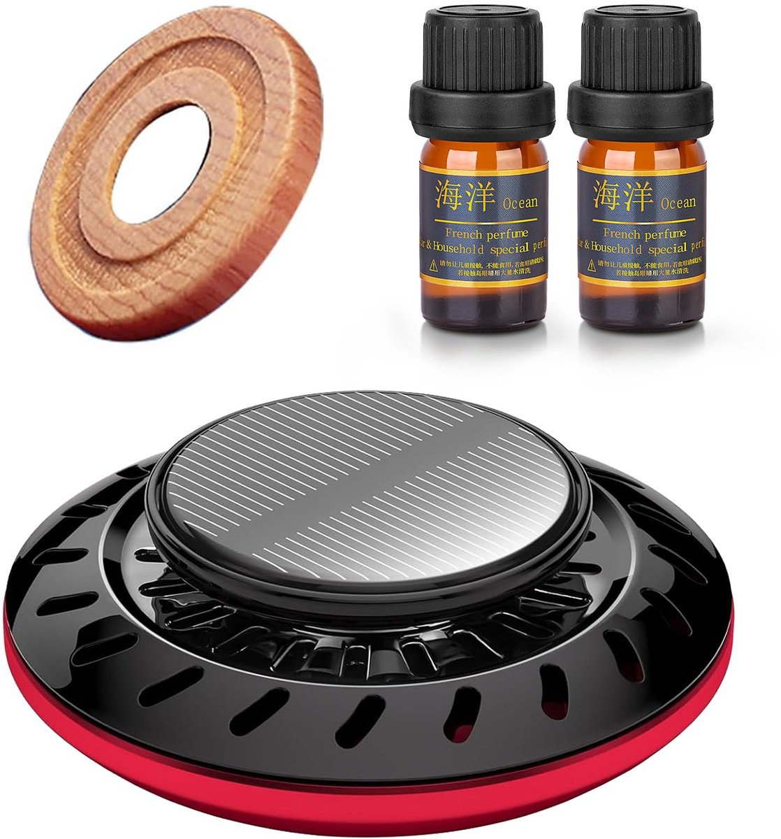 Auto luchtverfrisser roterend - zonne-aromatherapie - etherische olie diffuser - verfris je auto interieur - ShopVlot
