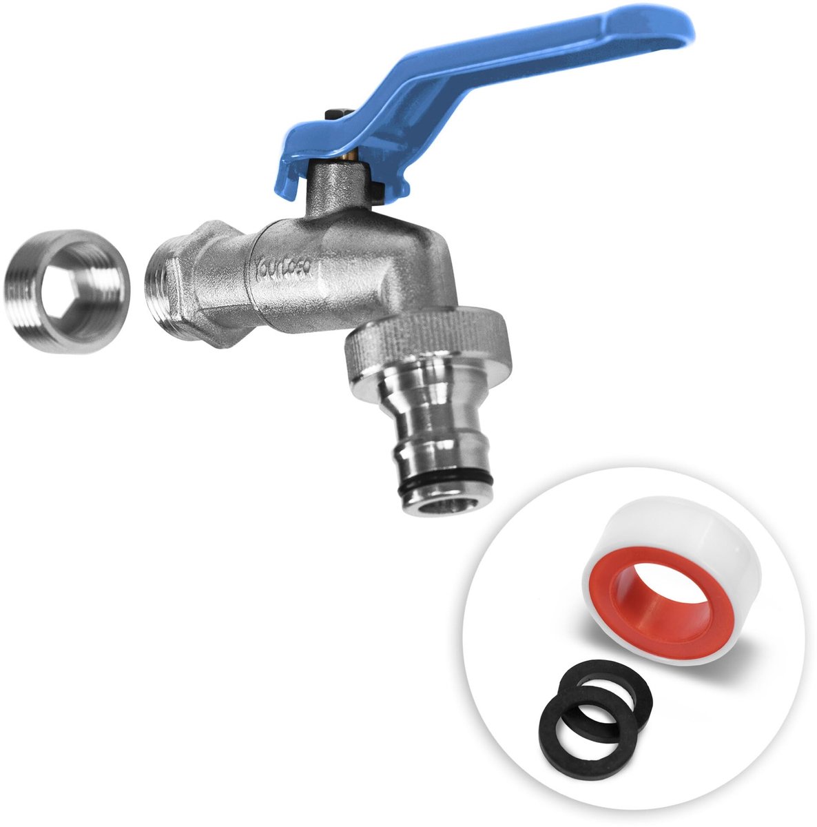 Kraan tuin 1/2 inch en 3/4 inch - messing - vorstbestendig - perfect voor regenton - ShopVlot
