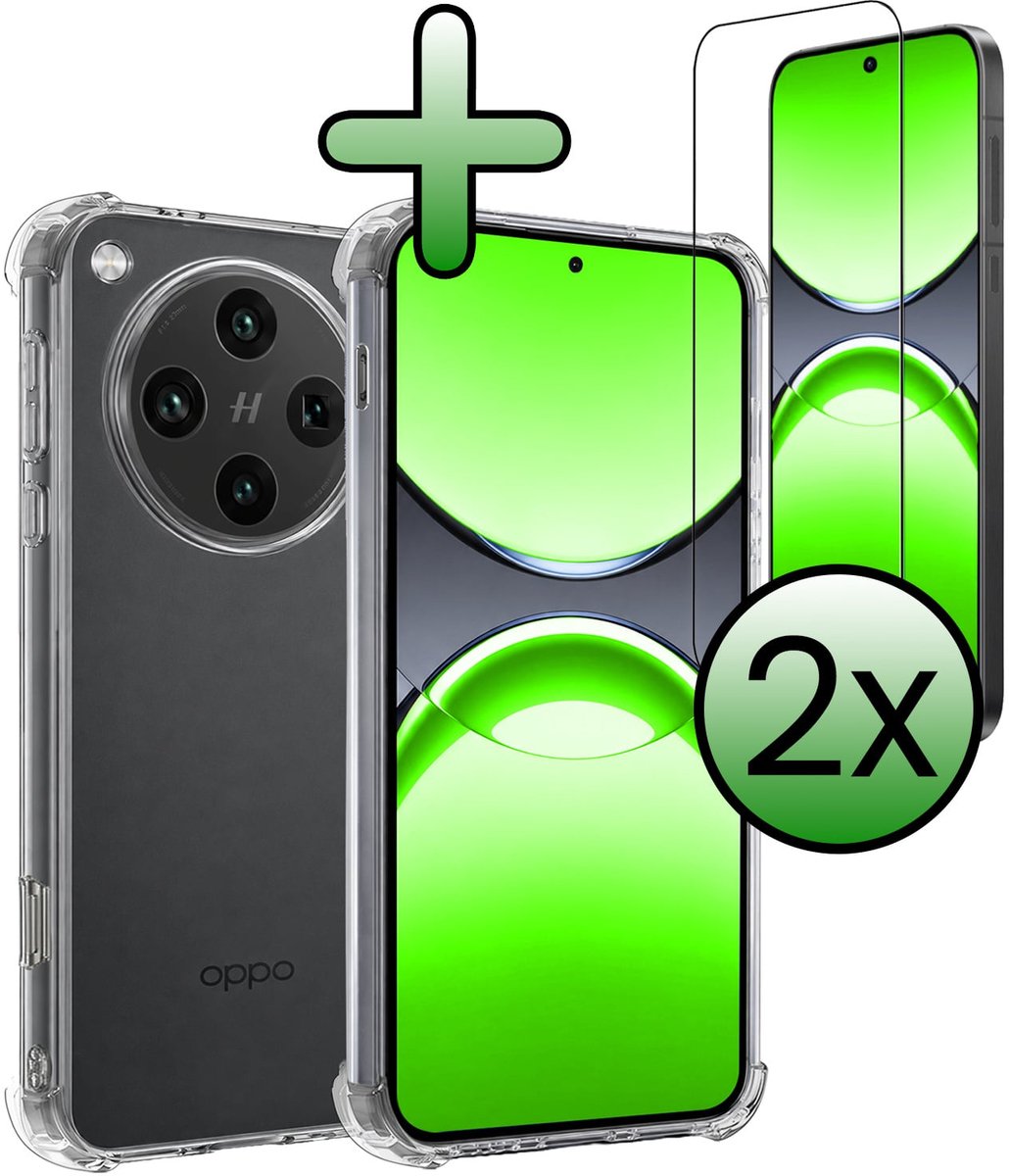 Hoesje Met Screenprotector - 2 Stuks - Geschikt voor OPPO Find X8 Pro - Sterk & Shockproof - Siliconen Case - Back Cover - Telefoon Hoes - Shock Proof - Transparant