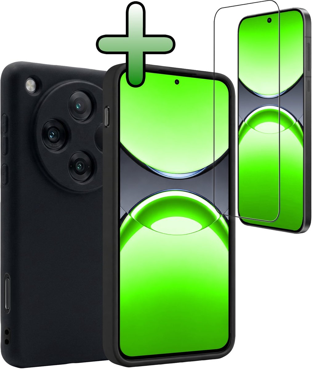 Hoesje Met Screenprotector - Geschikt voor OPPO Find X8 Pro - Sterk & Shockproof - Back Cover - Siliconen Case - Telefoon Hoes - Zwart