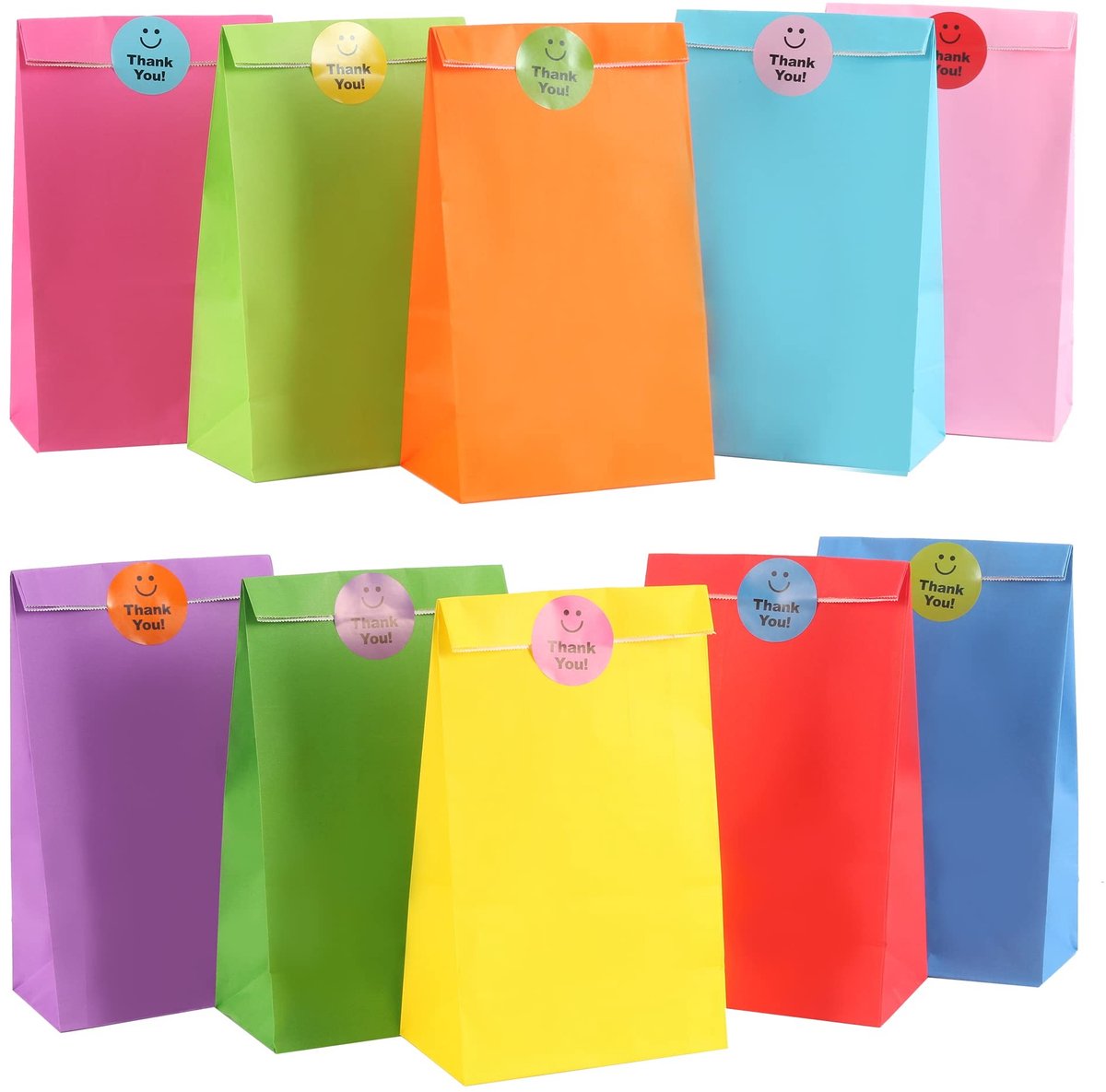 Solidchoice - Papieren Cadeauzakjes, 20 Stuks Kleurige Kraft Papier