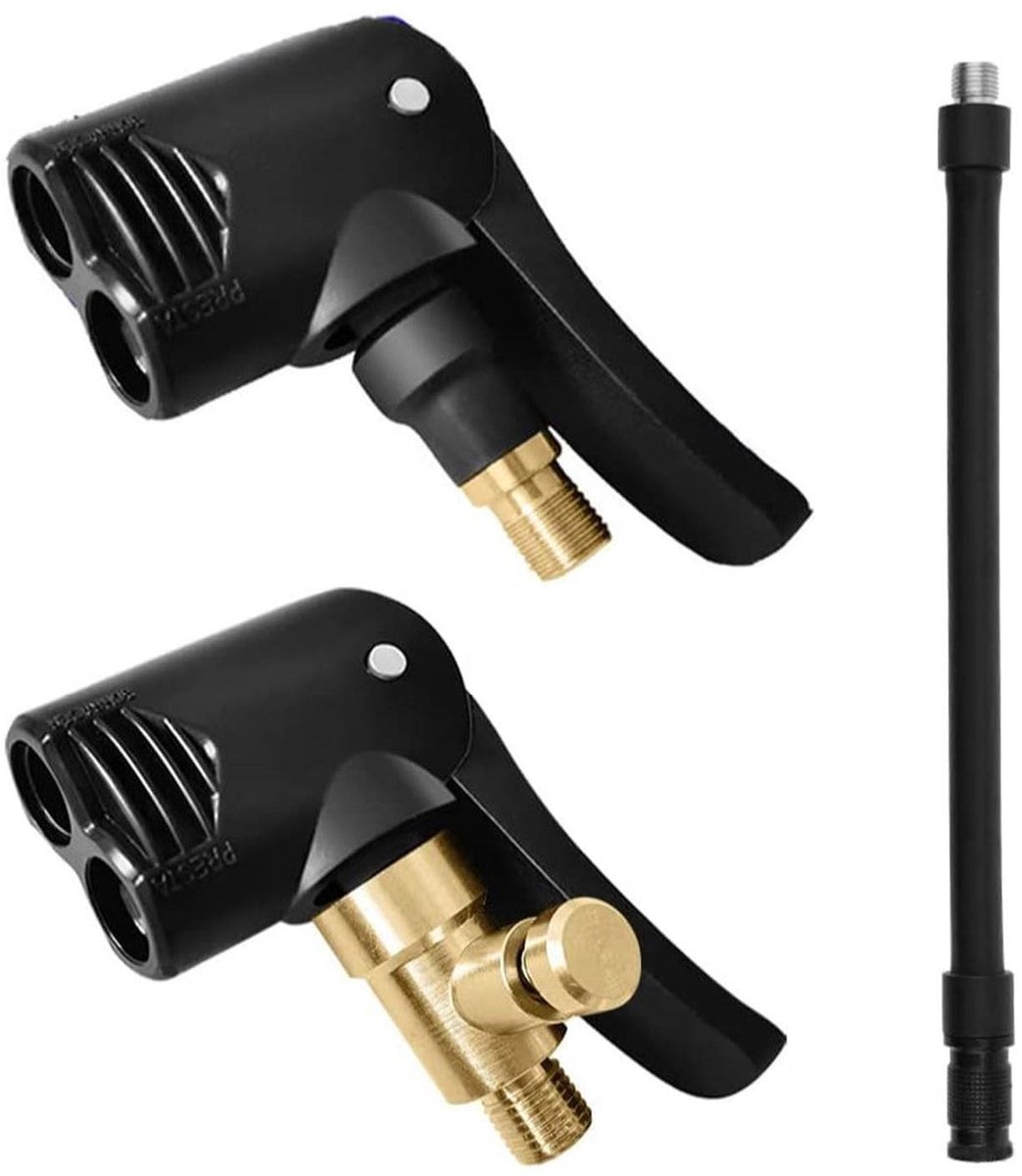 Solidchoice - Slang en 2 Stuks Auto Ventiel Adapter voor Bandenpomp