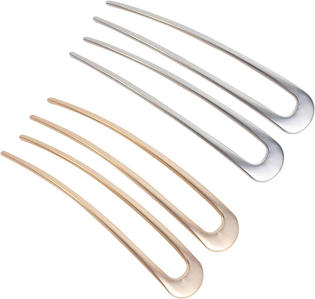 U-vormige haarpen - vintage stijl - metalen haarklem - elegant chignon haaraccessoire - ShopVlot