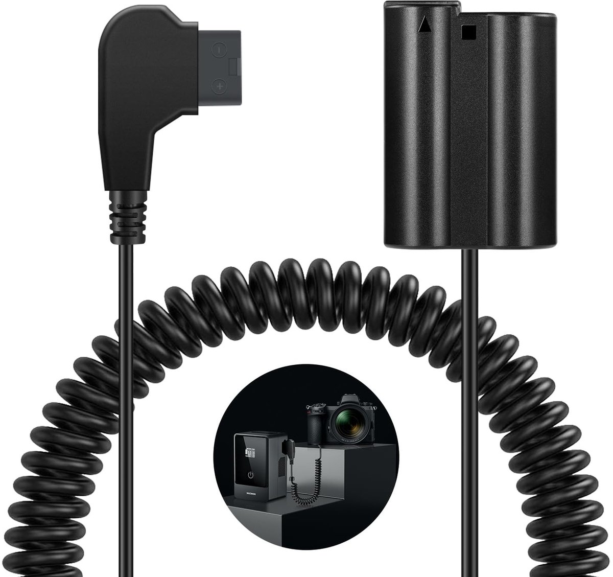 Solidchoice - Dummy Accu voor Nikon Camera's met D-Tap Aansluiting